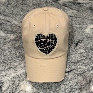 New Custom Designed Stone Distressed Baseball Cap with All You Need is Love